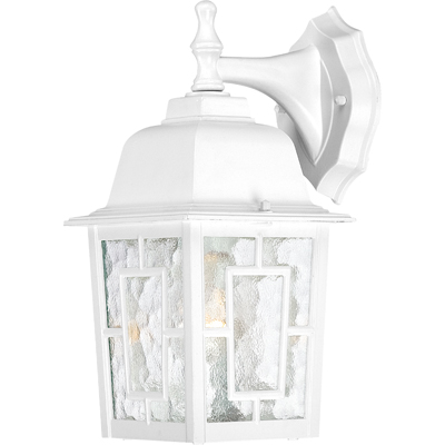 Nuvo Lighting 60/4921  Banyan - 1 Light - 12" Outdoor Wall with Clear Water Glass in White Finish